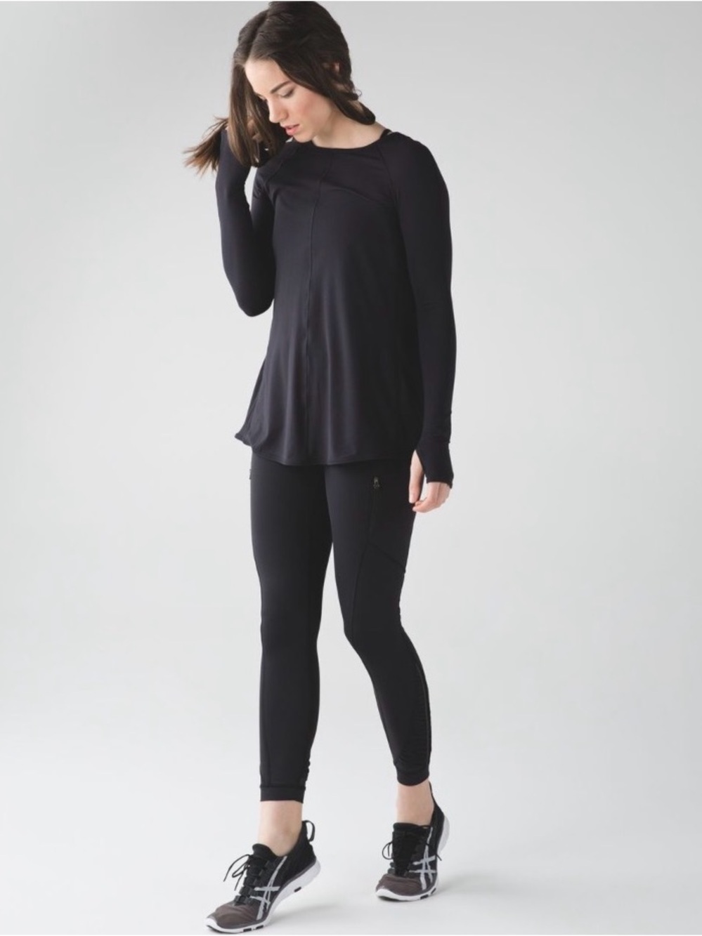 Lululemon Making Moves Long Sleeve - Pleated Back - Black